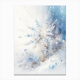 Graupel, Snowflakes, Storybook Watercolours 3 Canvas Print