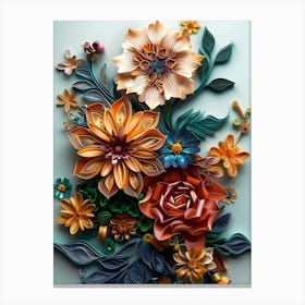 Quilling Flowers 1 Canvas Print