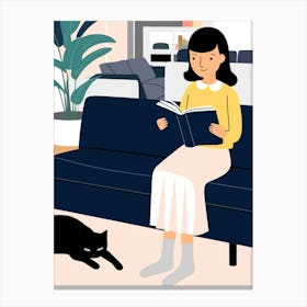 Woman Reading A Book 4 Canvas Print