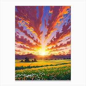 Sunset In The Field 28 Canvas Print