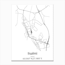 Iisalmi,Finland Minimalist Map Canvas Print