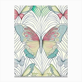 Butterfly On Rainbow William Morris Inspired 1 Canvas Print