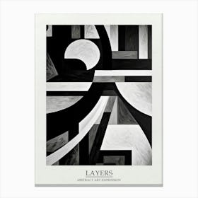 Layers Abstract Black And White 7 Poster Canvas Print
