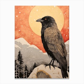 Bird Illustration Raven 3 Canvas Print