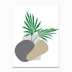 Palm Tree And Rocks Canvas Print