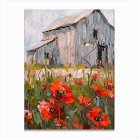 Poppies In The Barn 4 Canvas Print