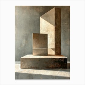 Abstract Geometric Architecture – Minimalist Modern Art In Neutral Tones Canvas Print