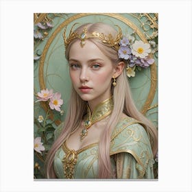 Fairytale Flower Princess Canvas Print