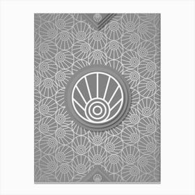Geometric Glyph Sigil with Hex Array Pattern in Gray n.0012 Canvas Print