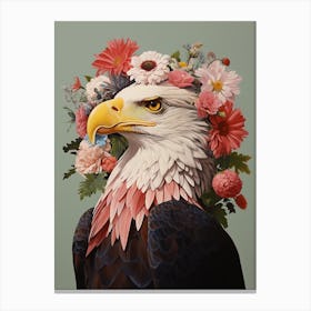 Bird With A Flower Crown Bald Eagle Canvas Print