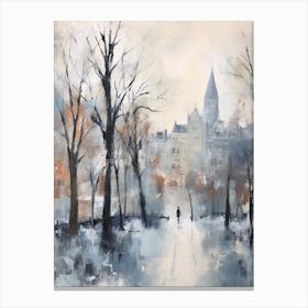 Winter City Park Painting Castle Park Bristol 3 Canvas Print