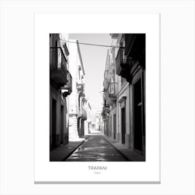 Poster Of Trapani, Italy, Black And White Photo 3 Canvas Print