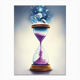 Hourglass With Planets Canvas Print