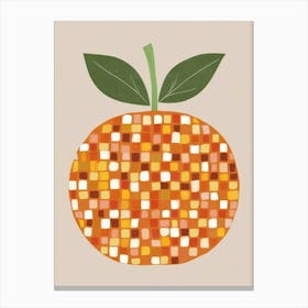 Orange Mosaic Five Art Canvas Print