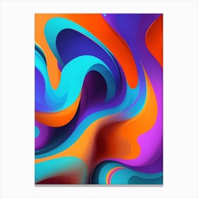 Abstract Colorful Waves Vertical Composition 63 Canvas Print