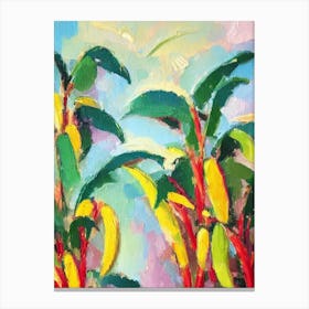 Banana Plant 2 Impressionist Painting Canvas Print