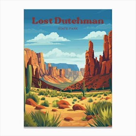 Lost Dutchman State Park Desert Digital Travel Art Canvas Print