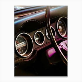 Vintage Sports Car Dashboard Canvas Print