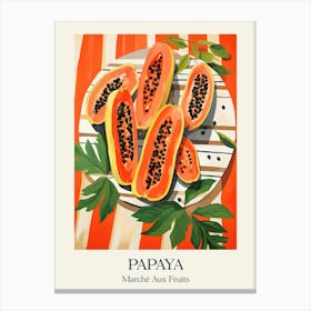 Marche Aux Fruits Papaya Fruit Summer Illustration 6 Canvas Print