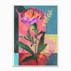 Carnation8 Neon Flower Collage Canvas Print