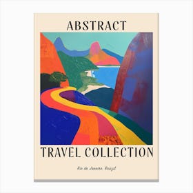 Abstract Travel Collection Poster Rio De Janeiro Brazil 3 Canvas Print