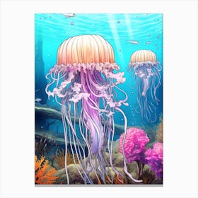 Lions Mane Jellyfish Illustration 3 Canvas Print