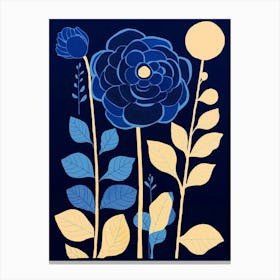 Blue Flower Illustration Ranunculus 1 Canvas Print