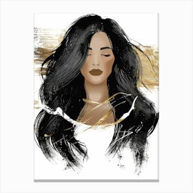 Black Haired Woman Canvas Print