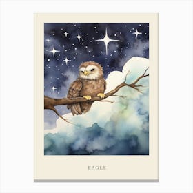 Baby Eagle 2 Sleeping In The Clouds Nursery Poster Canvas Print