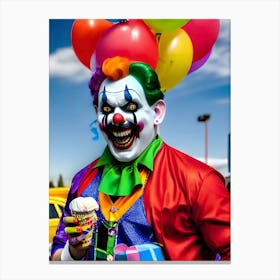 Very Creepy Clown - Reimagined 17 Canvas Print