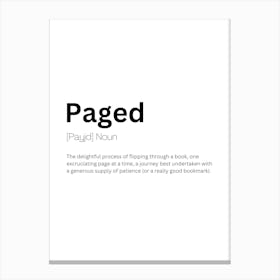 Paged Definition Meaning Canvas Print