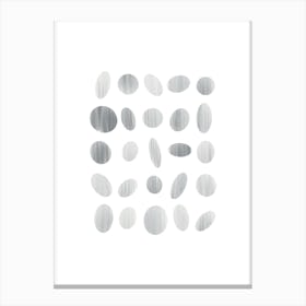 Monochrome Print Inspired by British Pebble Beaches in Watercolour 1 Canvas Print