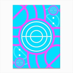 Geometric Glyph in White and Bubblegum Pink and Candy Blue n.0061 Canvas Print