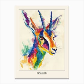Gazelle Colourful Watercolour 1 Poster Canvas Print