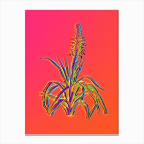 Neon Pina Cortadora Botanical in Hot Pink and Electric Blue n.0406 Canvas Print