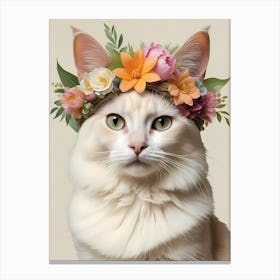 Balinese Javanese Cat With Flower Crown (31) Canvas Print