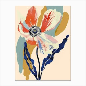 Colourful Flower Illustration Anemone 1 Canvas Print