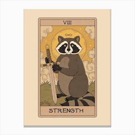 Strenght - Raccoons Tarot Canvas Print