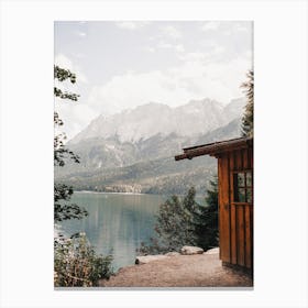 Cabin On Lake Canvas Print