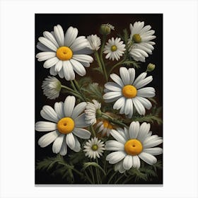 Marguerite Daisies Vintage Floral Canvas Print