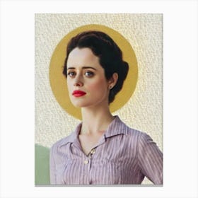 Claire Foy Retro Collage Movies Canvas Print