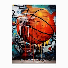 Colorful Basketball Graffiti Drawing Canvas Print