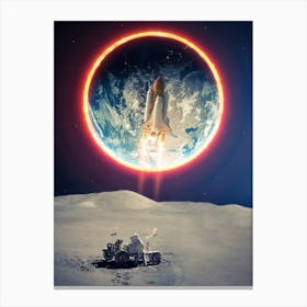 Rocket Launch Mission To Moon Canvas Print