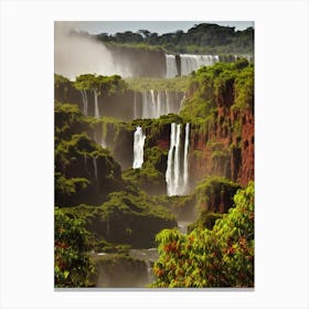 Iguazú Falls National Park 2 Brazil Vintage Poster Canvas Print