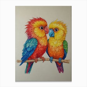 Two Parrots 3 Canvas Print