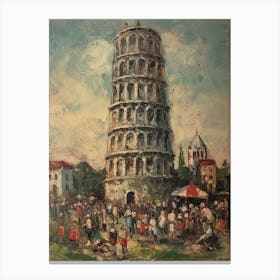 Tower Of Pisa Camille Pissarro Style 1 Canvas Print