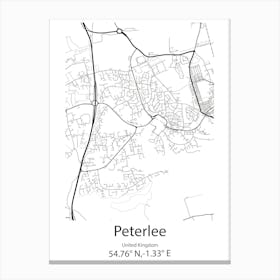 Peterlee,United Kingdom Minimalist Map Canvas Print