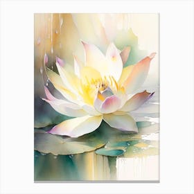 Early Lotus Storybook Watercolour 2 Canvas Print