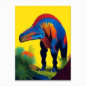 Trachodon Primary Colours Dinosaur Canvas Print
