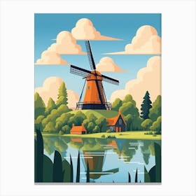 Netherlands 1 Travel Illustration Canvas Print